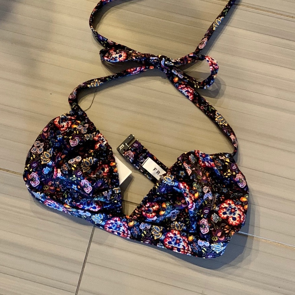 FRAME Floral Bikini Top.